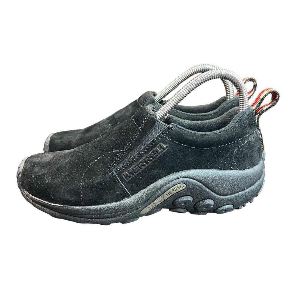 Merrell Shoes Jungle Moc Black Leather Slip On Walking Hiking Women's Size‎ 7